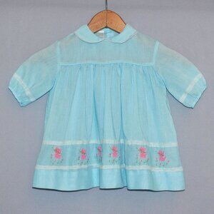 Vintage Toddler Girls Dress Size 2T-3T Retro Mod Kitty Cats & Flowers